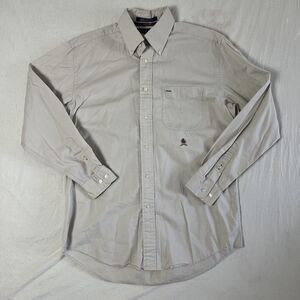 Tommy Hilfiger Mens S Beige Creme Long Sleeve Button Down